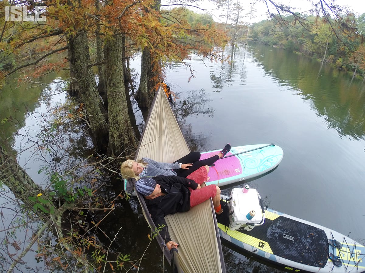 Isle Surf And Sup With Flat Tide Paddle Boarding In Oklahoma City River With A Hammock