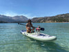 Dog and Person on ISLE Pioneer Paddle Board